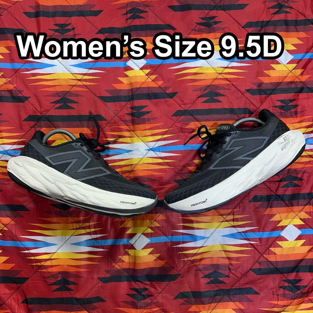 New Balance Fresh Foam 1080v14 Womens Size 9.5 D Black Running Shoes W1080B14